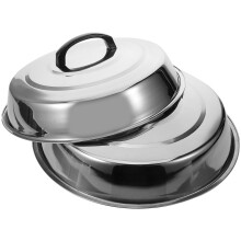 2pcs Stainless Steel Griddle Dome Set for BBQ, Even Heat Distribution and Moisture Preservation