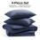 Imperial Rooms (King, Washed Blue) Luxury Stripe Duvet Cover Bedding Set Fitted Sheet 3