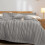 Imperial Rooms (Double, Silver) Luxury Stripe Duvet Cover Bedding Set Fitted Sheet 5