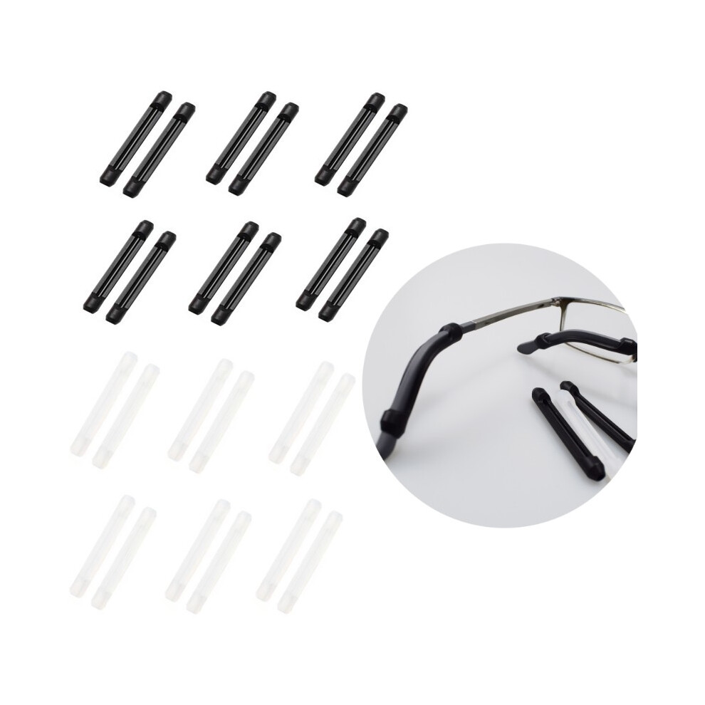 Inf Anti-Slip Comfortable Eyeglass Ear Grip, Ear Hook 12-Pair