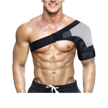 Adjustable Shoulder Brace for Left Shoulder with Ice Pack Holder, Breathable Compression Support for Injury Recovery