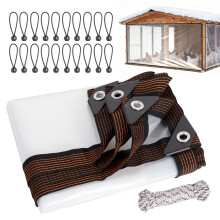 Waterproof Chicken Coop Cover for Winter Outdoor Use, Heavy Duty Tarp with Elastic Cords and Reinforced Corners