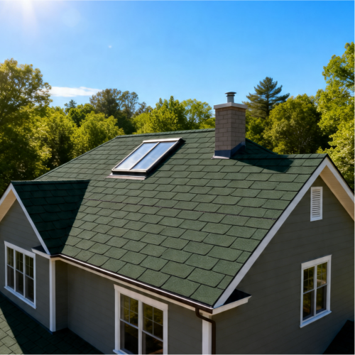 18Pcs 3-Tab Self-Adhesive Asphalt Roofing Shingles, 2.7mm Thick, Green, 2.61㎡ Coverage 1
