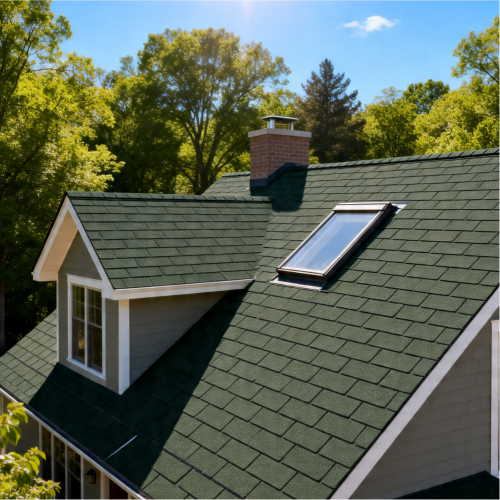 18Pcs 3-Tab Self-Adhesive Asphalt Roofing Shingles, 2.7mm Thick, Green, 2.61㎡ Coverage