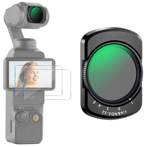 Variable Filter for  Osmo Pocket 3 ND2-32 Filter+CPL +1/4 Black Diffusion +0.75X Wide Angle Lens for Osmo Pocket 3 1