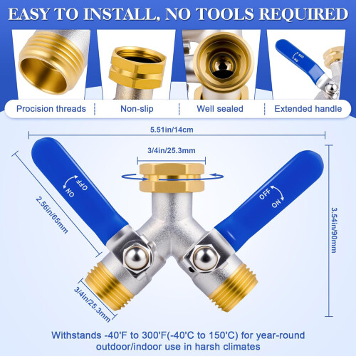 Y Splitter Pipe Adapter Garden Hose Distributor 2 Way Irrigation 2