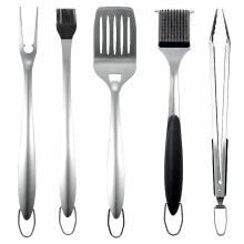 BBQ Grill Tools Set 21 Inch Stainless Steel Accessories with Spatula Tongs Fork Brush for Outdoor Cooking Gift for Dad