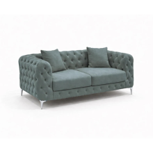 (Space Grey, 2 Seater) Monaco Sofa 3+2 Set 1,2,3 Seater Chesterfield Velvet Couch Longue Lounger Settee