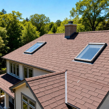 18Pcs 3-Tab Self-Adhesive Asphalt Roofing Shingles, 2.7mm Thick, Coffee Brown, 2.65㎡ Coverage