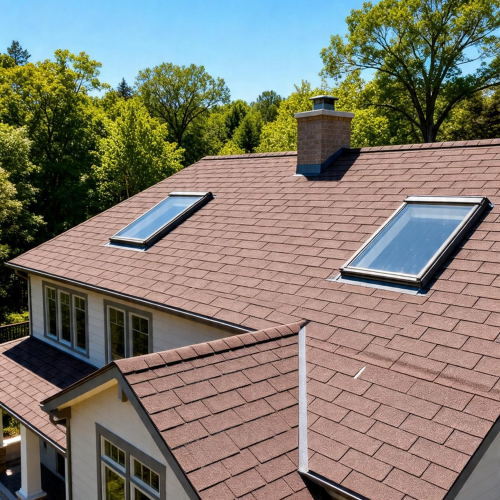 18Pcs 3-Tab Self-Adhesive Asphalt Roofing Shingles, 2.7mm Thick, Coffee Brown, 2.65㎡ Coverage