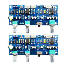 2X 2.1 Channel Subwoofer Preamp Board Low Pass Filter Pre-Amp Amplifier Board Ne5532 Low Pass Filter Bass Preamplifier