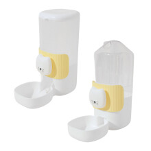 2PCS Cage Mounted Automatic Pet Food Water Dispenser-Yellow