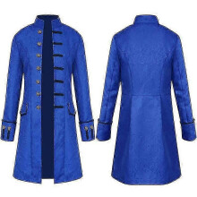 (blue coat, 4XL) Chaqueta de frac steampunk, traje gótico victoriano