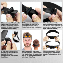 DIY Hair Trimming Fade Haircut Band Breathable Curved Silicone Home Hair Trimming Guide for DIY Home Haircuts Black