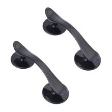 2pcs Adhesive Door Handles for Cabinets and Drawers, No‑Drill Installation, Strong Grip, Stylish Black Finish