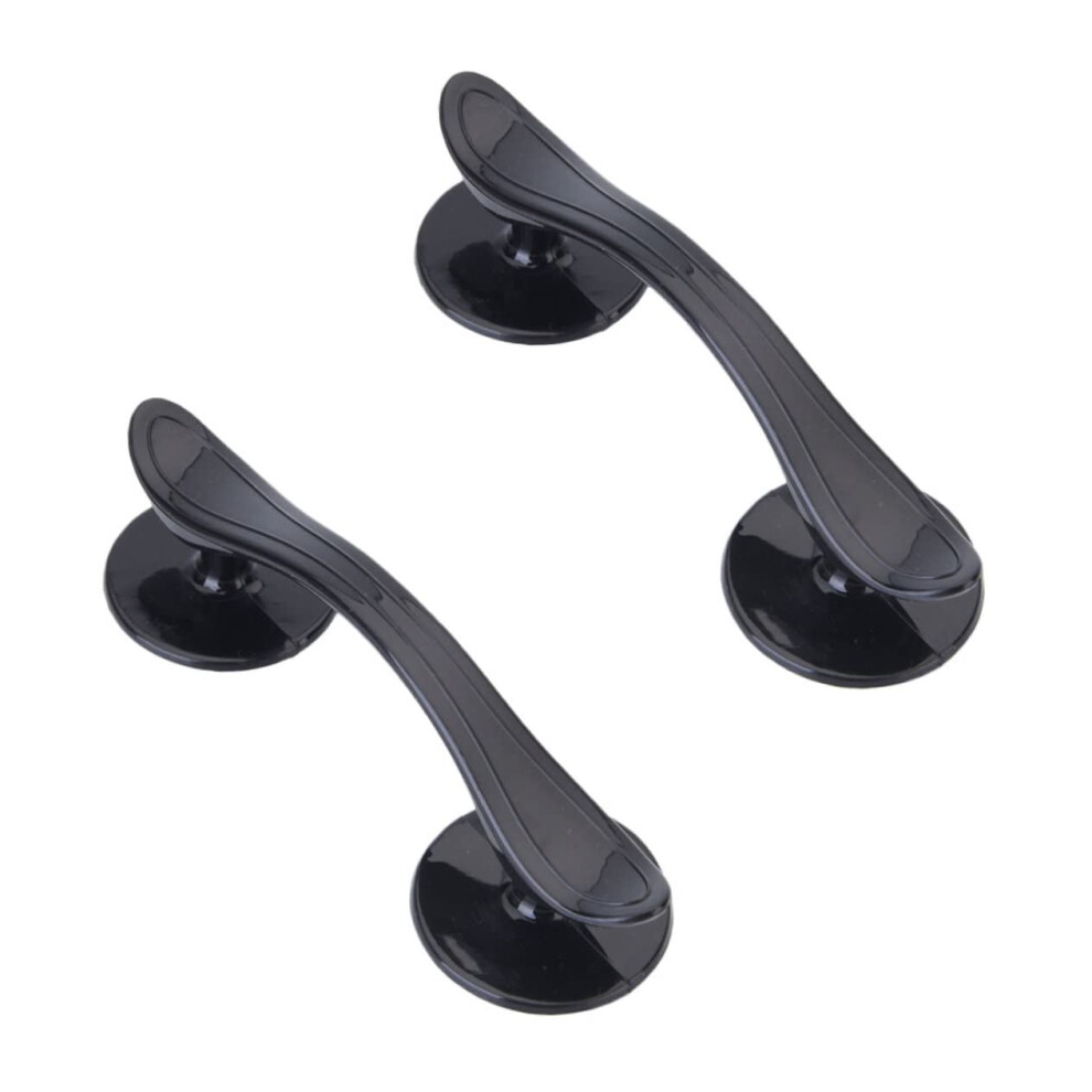2Pcs Adhesive Door Handles For Cabinets And Drawers, NoâDrill Installation, Strong Grip, Stylish Black Finish 9330225531494