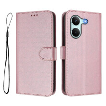 (Pink) Étui portefeuille en cuir avec support et protection RFID pour Xiaomi Poco X8 Pro / Redmi Turbo 5