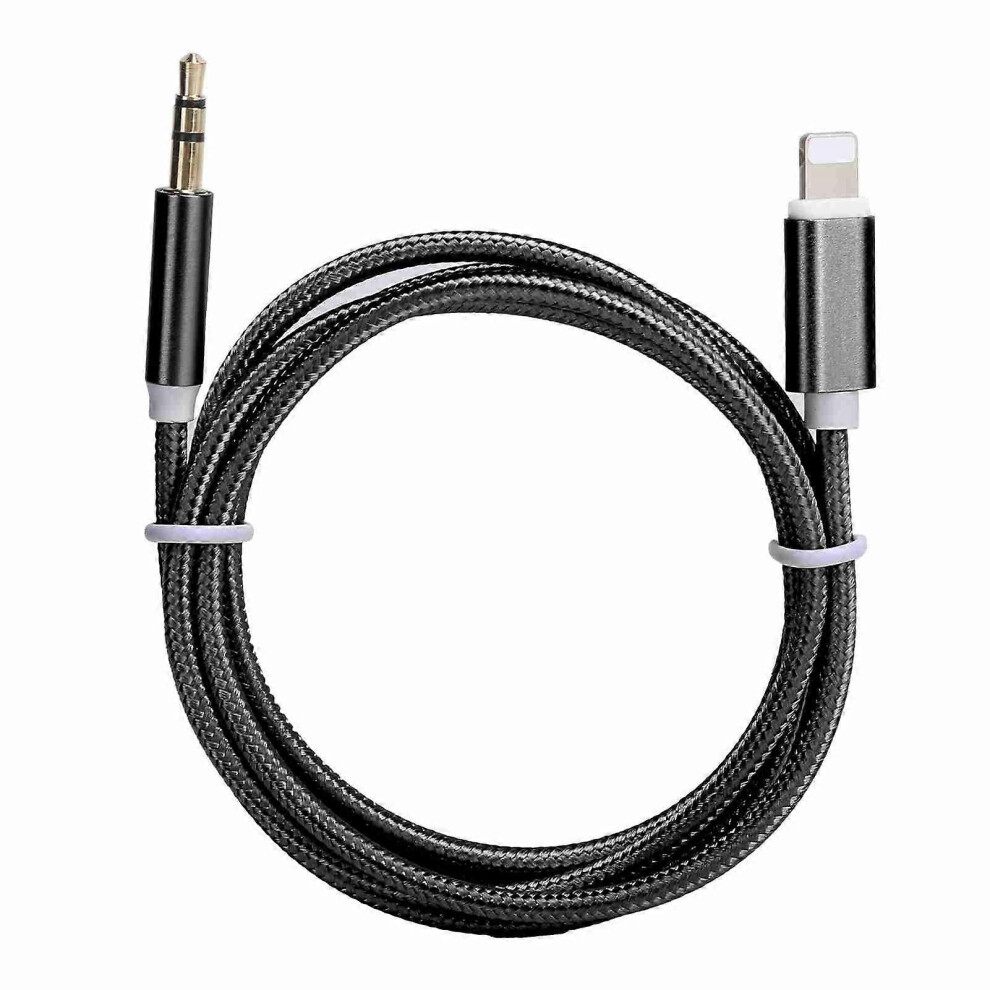(Black) Aux Cord For Iphone 12, 3.5Mm Nylon Braided Adapter Cable Black 8203222171394