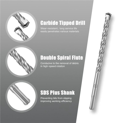 Tungsten Carbide Drill Cutter Set Precision Round Shank Bits for Masonry and Concrete 2