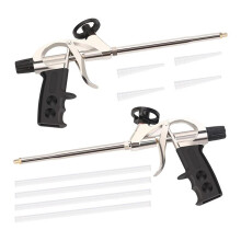 Professional Grade 7.5 Inch Spray Foam Dispensing Gun with Non-Stick Teflonized Basket and Needle Valve 2PACK