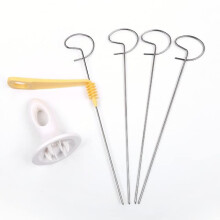 2 Pack Stainless Steel Camping Skewers for Potatoes and Vegetables, Easy Loading BBQ Grill Tool