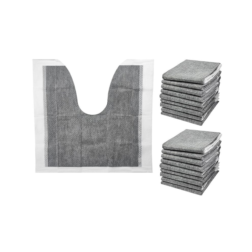 Tauoh 30 Pcs Disposable Toilet Mats,Absorbent Toilet Floor Protector Non-Slip Bathroom Potty Training Mats,U Shaped Toilet Mat