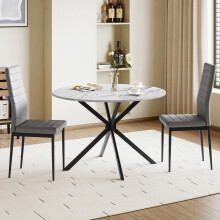 Foldable Round Dining Table and 2 Chairs Set