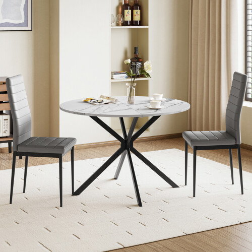 Joolihome Foldable Round Dining Table and 2 Chairs Set