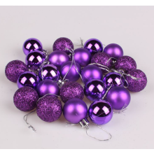 Christmas Baubles 3CM 24PCS Luxury Shatterproof Decor Home Use for Festive Tree Wedding Purple Celebration