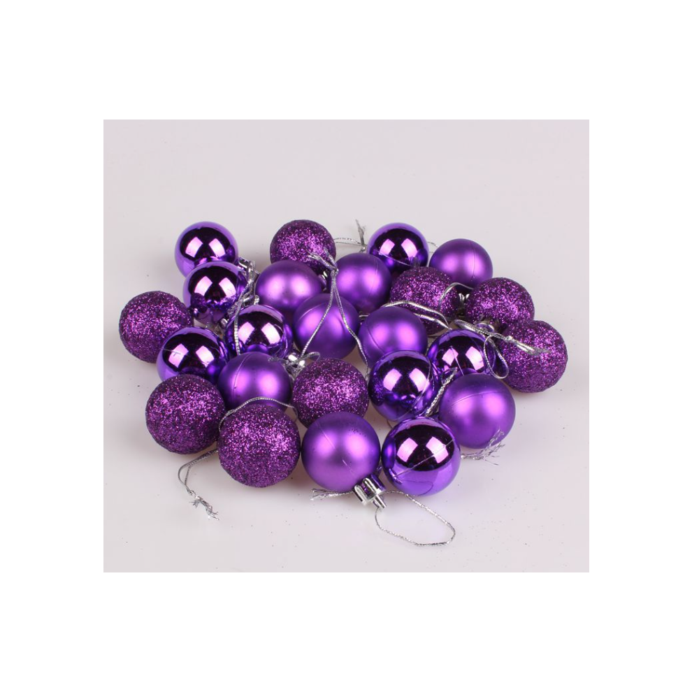 Christmas Baubles 3CM 24PCS Luxury Shatterproof Decor Home Use for Festive Tree Wedding Purple Celebration-image-OPC-PT8J8B5-NEW