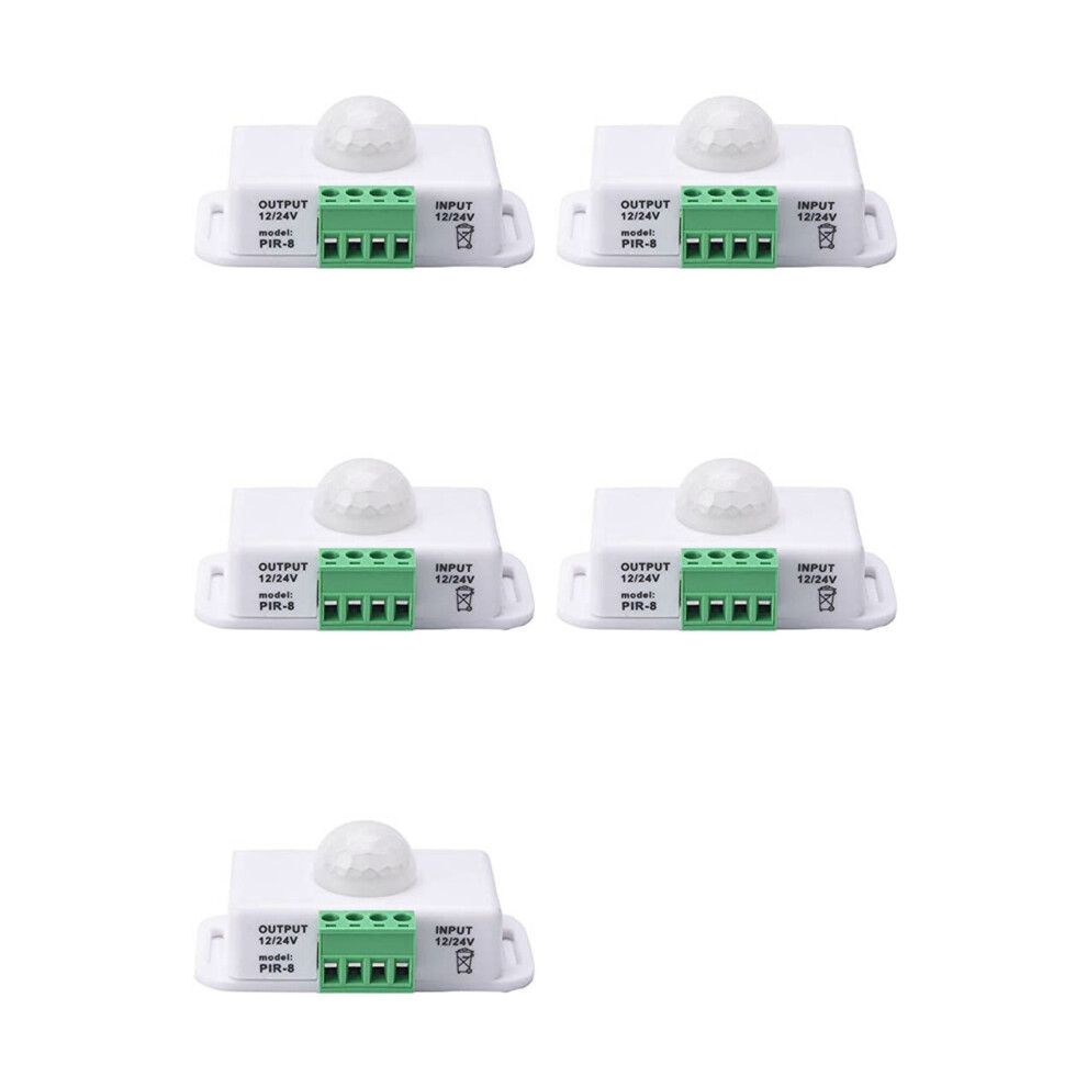 5X Pir Infrared Motion Sensor Detector, 12V-24V Strip Light Motion Sensor For Cupboard Cabinet Stairs Kitchen 6031263436750