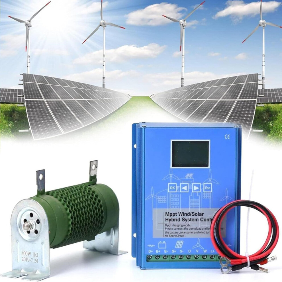 Wind Solar Hybrid Mppt Charge Controller 48V 10000W Dual Windsolar Compatibility Smart Boost With Lcd Display 9351714671866