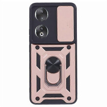 (PinkGold) Étui de protection d'objectif anti-rayures avec support intégré pour Honor 90