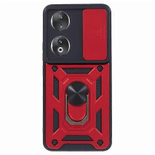 (Red) Étui de protection d'objectif anti-rayures avec support intégré pour Honor 90