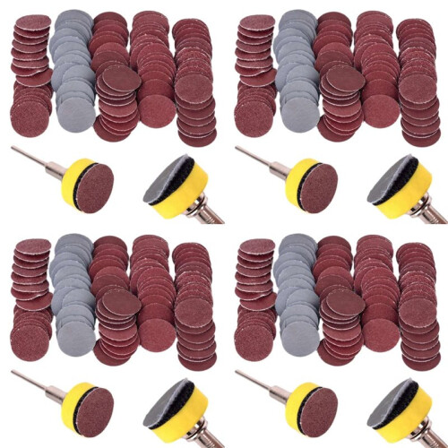 1 Inch 400 Pcs Sanding Discs Pad Kit Round Sandpaper Hook Loop Sander Backer
