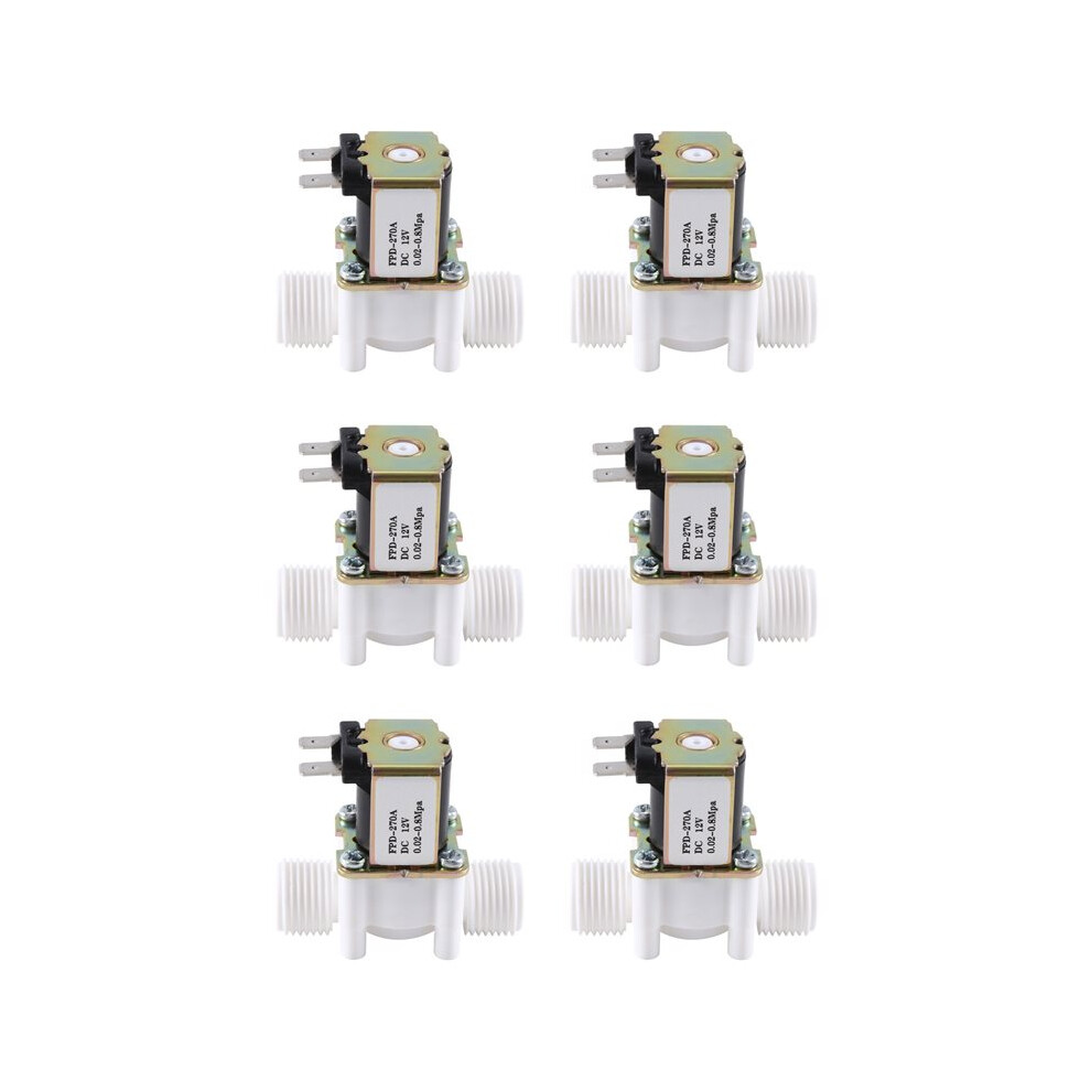 6X Dc12v N/C Normally Closed Water Solenoid Valve G1/2-Inch Plastic Electrical Solenoid Valve For Water Dispenser 6031443667936