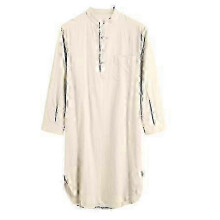 (Khaki, XL) Chemise de nuit en coton doux pour homme, vĂŞtement de nuit respirant Ă manches longues
