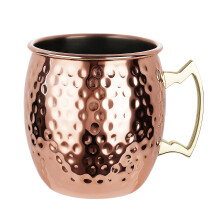 Neue Moscow Mule Becher aus Edelstahl 2025 – Gehämmertes Cocktailglas für Bier, Kaltgetränke und Wodka | Premium-Geschenkkollektion_M