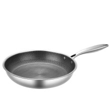 28 cm:n yksipuolinen hunajakennomainen tarttumaton ruostumattomasta teräksestä valmistettu paistinpannu pihveille ja kattilalle_M