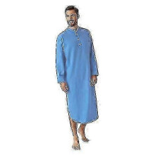 (blue, 2XL) Chemise de nuit en coton doux pour homme, vĂŞtement de nuit respirant Ă manches longues