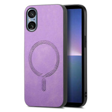 (Multicolor, Purple) Étui de téléphone MagSafe en cuir pour Sony Xperia 5 V