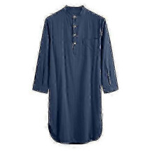 (blue2, XL) Chemise de nuit en coton doux pour homme, vĂŞtement de nuit respirant Ă manches longues