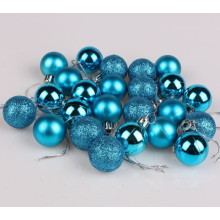 Christmas Baubles 3CM 24PCS Shatterproof Ball Ornaments Home Use for Winter Wonderland Holiday Display Lake Blue