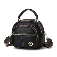 (Black) Sac bandoulière rétro à plusieurs compartiments et fermeture éclair pour femme