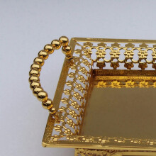 2X EuropäIsche Zarte Obst Teller, Luxus Gold Tablett, Obst Teller, Haupt Kuchen Behälter