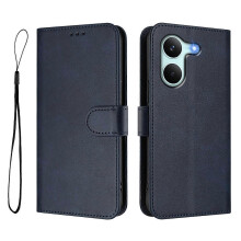 (Blue) Étui portefeuille en cuir avec support et protection RFID pour Xiaomi Poco X8 Pro / Redmi Turbo 5