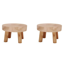 2X Taburete de Madera, Soporte para Plantas, Taburete Decorativo de Madera para Plantas, Soporte para Bonsái para Interior y Exterior, Hogar,