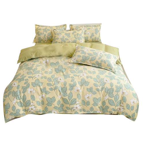 Parure de lit en coton lavé brossé, ensemble de 4-Parfum Durian