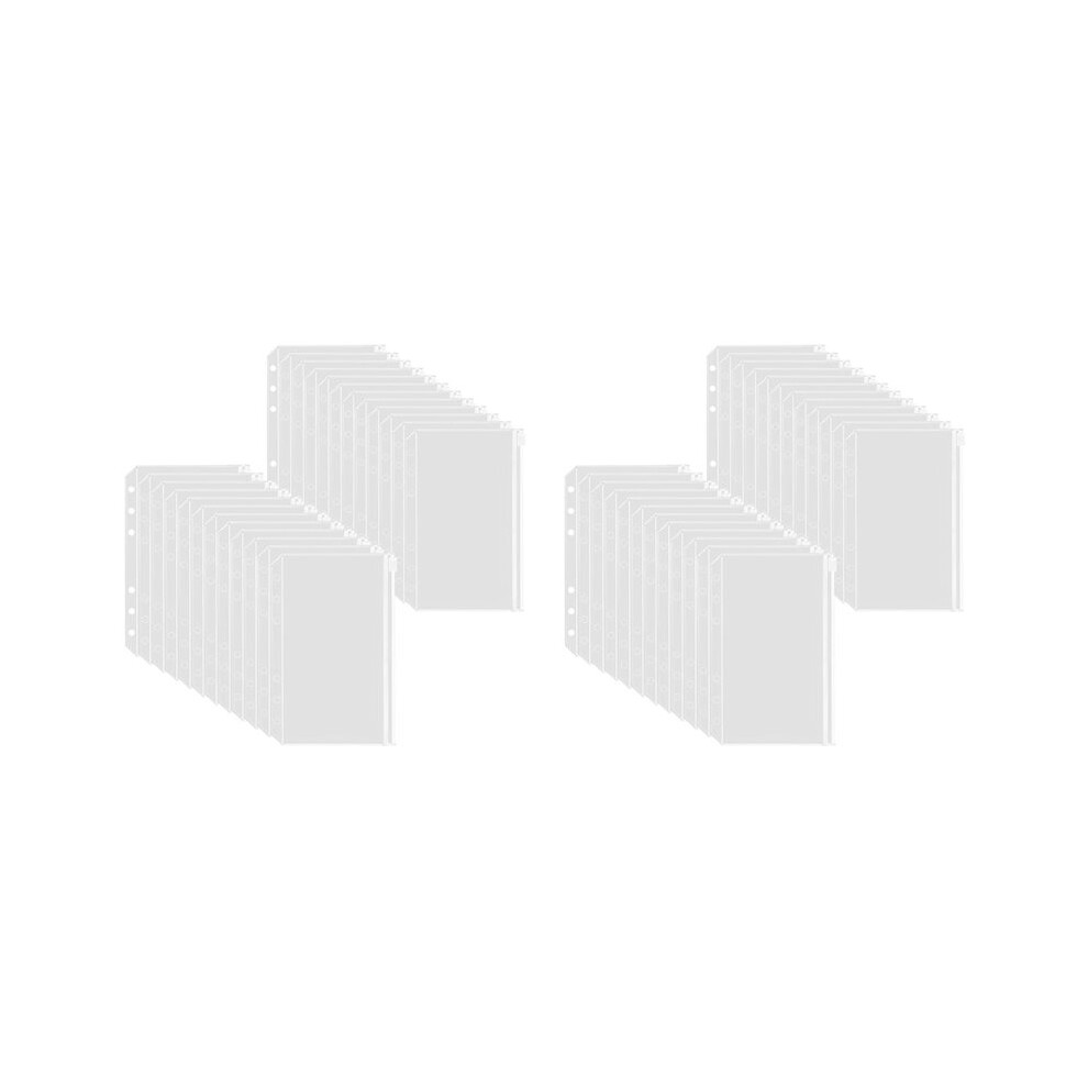 100Pcs A6 Binder Pockets 6 Holes Binder Pouch Zipper Folders For 6-Ring Binder Pvc Cash Budget Envelopes Zipper Bag Brecantia