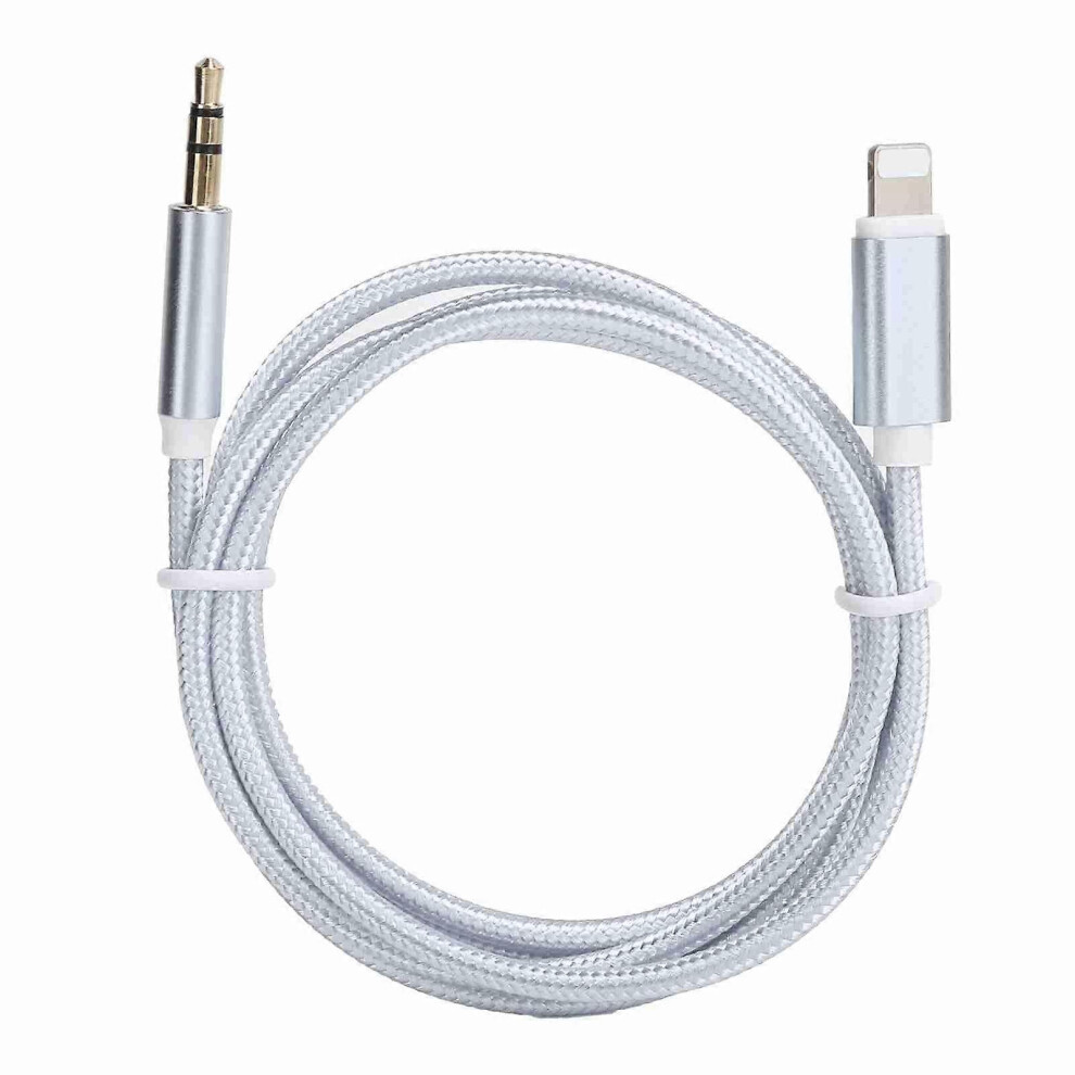 (White) Aux Cord For Iphone 12, 3.5Mm Nylon Braided Adapter Cable White 6246535304594